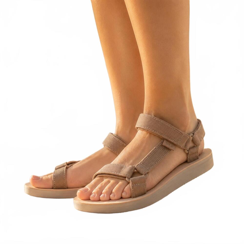 NEW TEVA women's universal grooveline sandals in brown